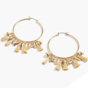 J.Crew Tassel Gold Hoops
